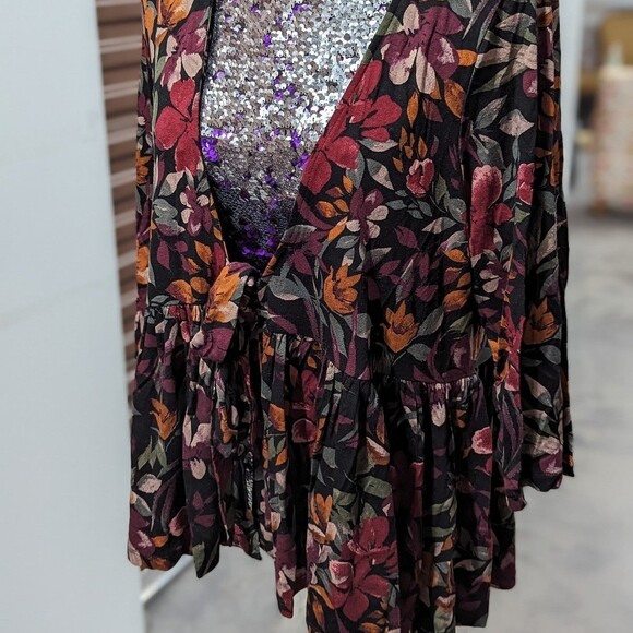 Torrid NEW 5X Black with Floral Print Babydoll Lightweight Jacket - Picture 8 of 9